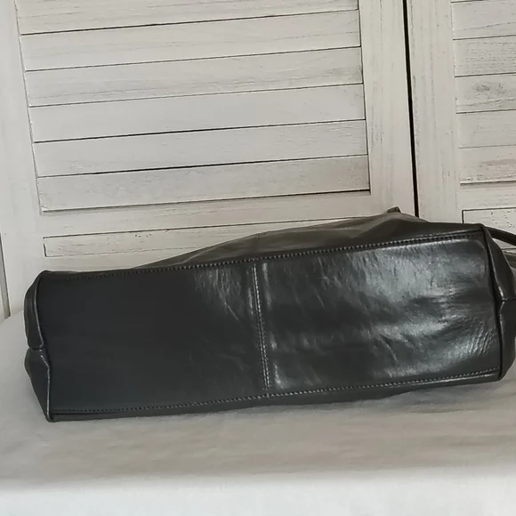 Latico USA Genuine Leather Slate Gray Tote Bag NEW - Picture 3 of 7